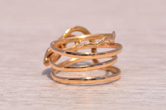 Ruby Snake Ring in Yellow Gold - image 3