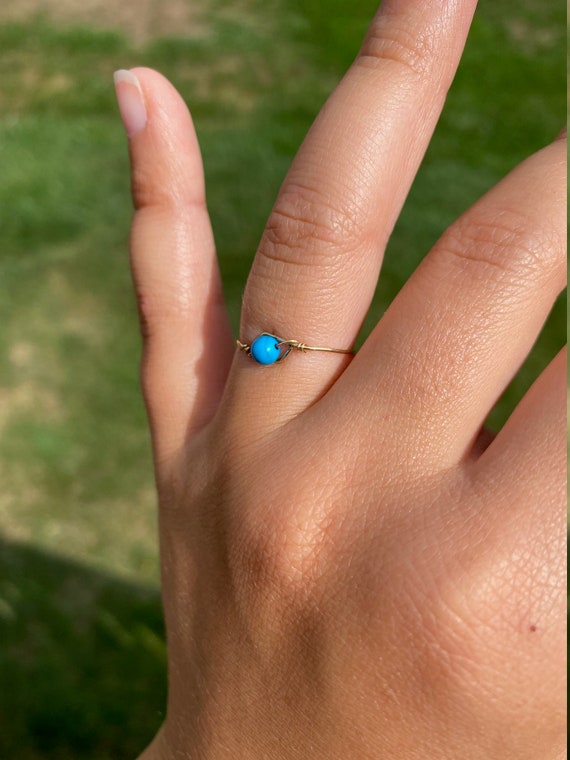 Thin handmade Yellow Gold Filled Stackable Ring - image 8