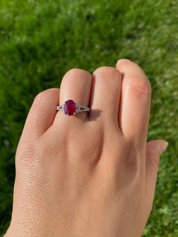 2.04 Carat Ruby in Custom 18 Karat White Gold Mou… - image 8