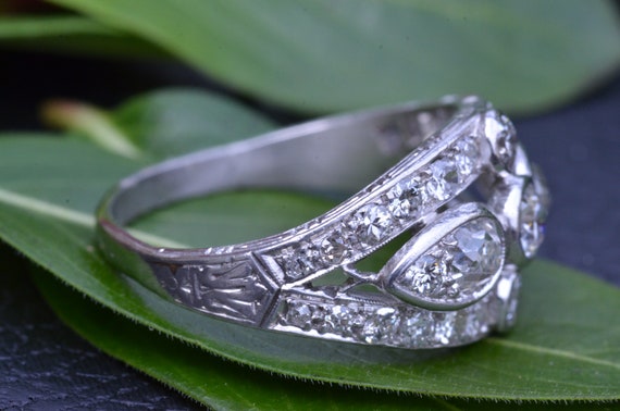 Edwardian Era Chunky Diamond East To West Ring - image 3