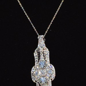 Outstanding Antique Filigree Diamond Pendant in Platinum - Etsy