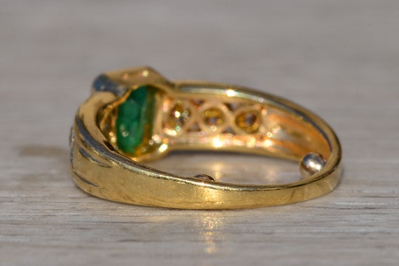 Ladies 18K Emerald and Diamond Ring - image 3