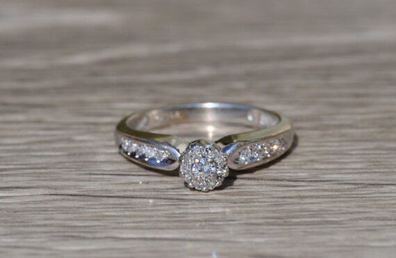 Ladies Vintage Halo Diamond Engagement Ring in 14K - image 6