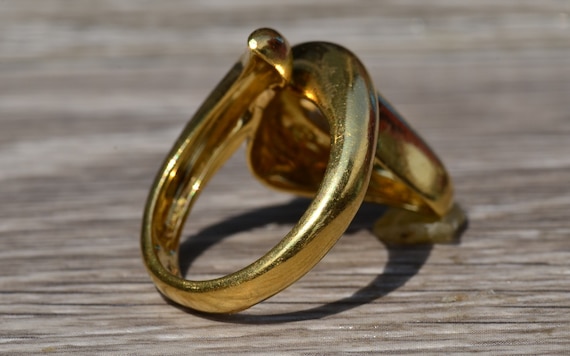 Ladies 18K Gold Italian Snake Style Ring set with… - image 4