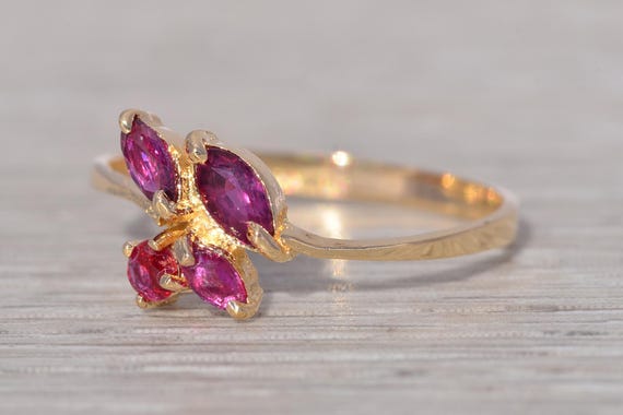 Simple Ruby Ring in Yellow Gold - image 2