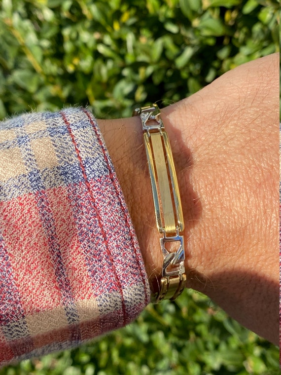 Mens two tone gold bracelets sale