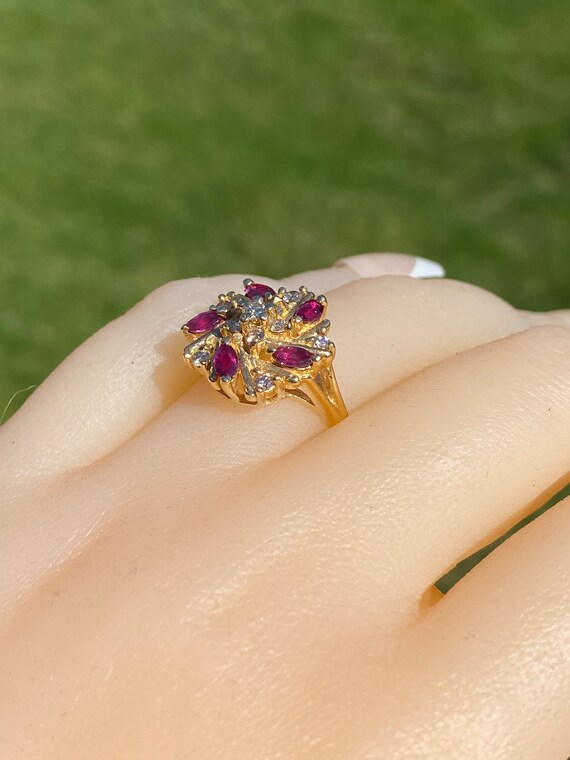 Ruby & Diamond Spiral Ring - image 9