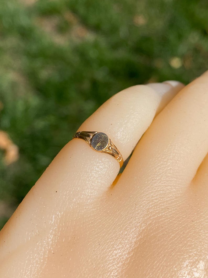 Gold Filled Baby Signet Ring - Etsy