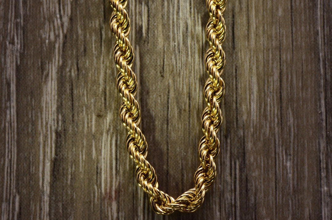 Yellow Gold 24 Inch Rope Chain - Etsy