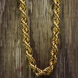 Yellow Gold 24 Inch Rope Chain