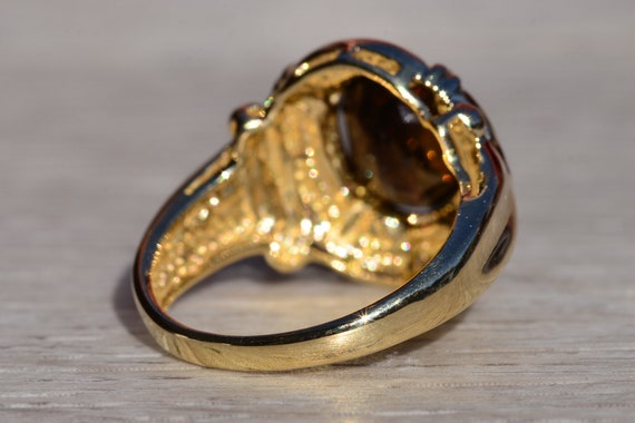 Ladies 14K Yellow Gold Ring set with Smokey Quart… - image 4