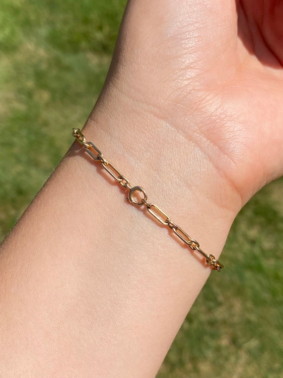 Antique Rose Gold Specialty Paperclip Bracelet - image 4