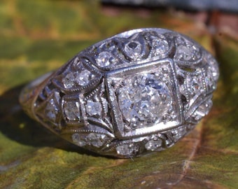 Antique Filigree Edwardian style filigree Ring