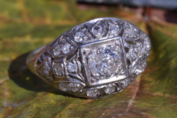 Antique Filigree Edwardian style filigree Ring