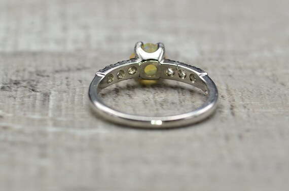 Ladies Vintage Opal and Diamond Ring in Platinum - image 3