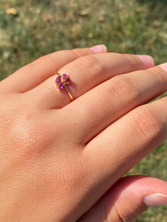 Simple Ruby Ring in Yellow Gold - image 8