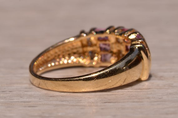 Pink Topaz and Diamond Set Ring - image 4