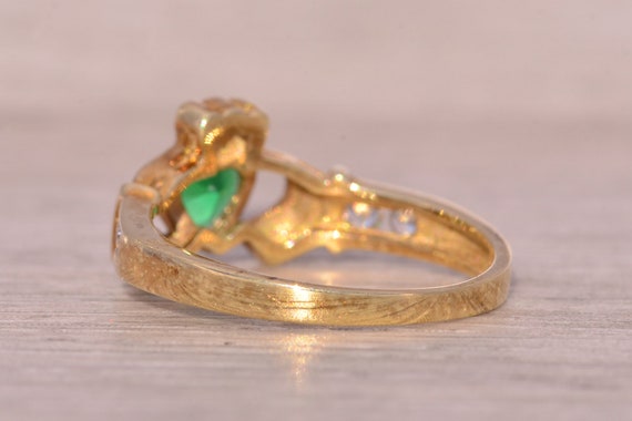 Irish Made Designer Signed Lab Emerald and Cubic … - image 3