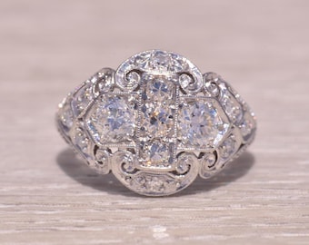 Natural Diamond Ring in Platinum