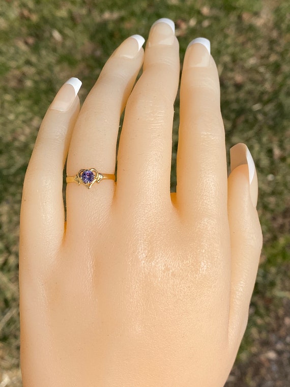 Lab Created Color Change Ring in Yellow Gold - image 7