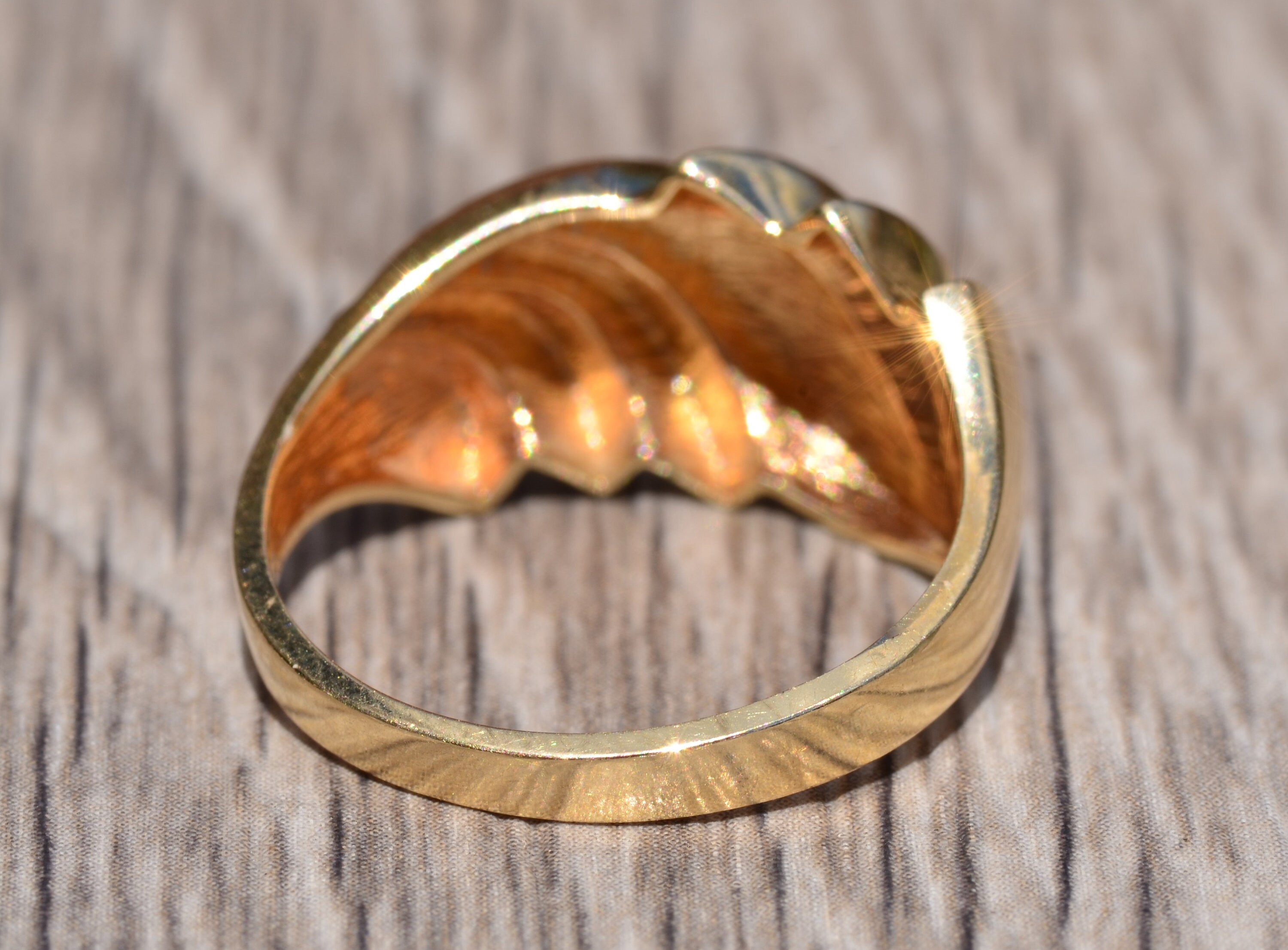 Contemporary Yellow Gold Wave Ring - Etsy