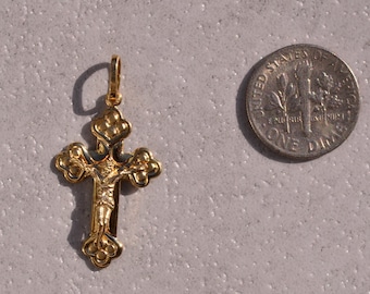 Yellow Gold Crucifix Charm