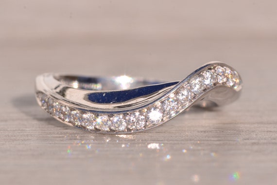 Designer Signed Wave Ring with Natural Diamonds - image 1