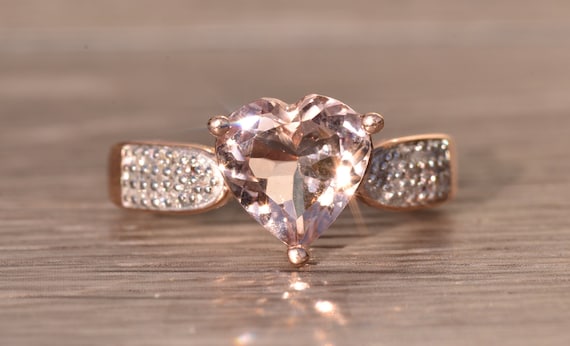 Etsy morganite sale rose gold ring