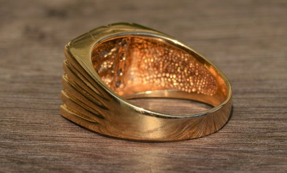 Signed Gentleman's Yellow Gold Statement Ring Set… - image 3