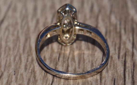 Antique Platinum Hexagonal Diamond Ring - image 3