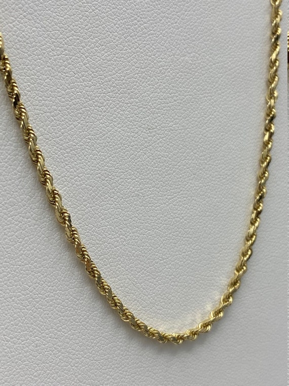 Unisex 14K Yellow Gold 18" Twisted Rope Chain - image 2