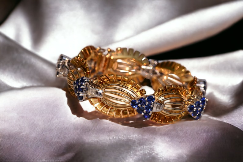 Retro Era Tiffany and Company Sapphire and Diamond Bracelet image 10
