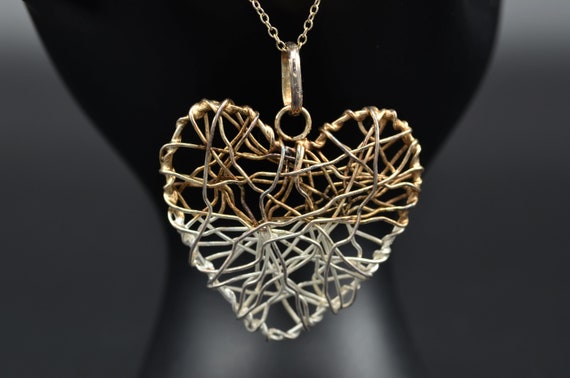 Sterling Silver Wire Wrapped Heart Necklace