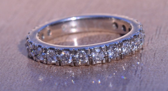 Platinum & Diamond Stackable Ring set with Diamon… - image 1