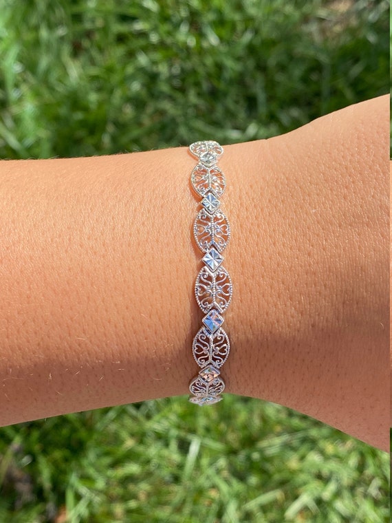 Vintage white gold on sale bracelet