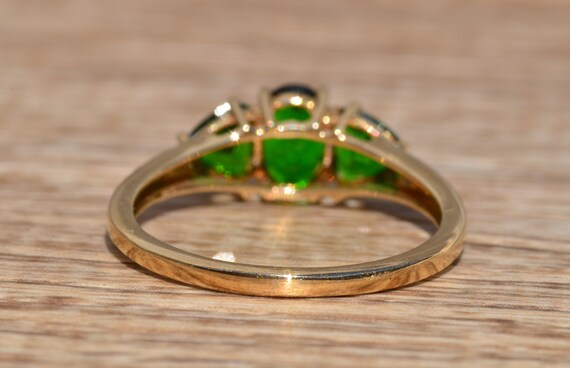Chrome Diopside Three Stone Ring - image 4