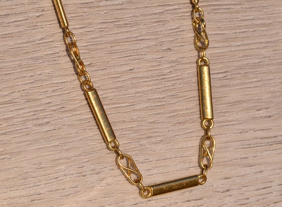 18 Karat Yellow Gold Handmade Specialty Link Neck… - image 2