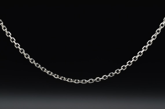 14K White Gold Cable Link Chain