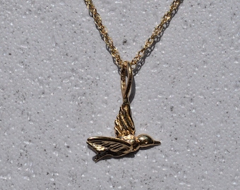 Yellow Gold Hummingbird Necklace
