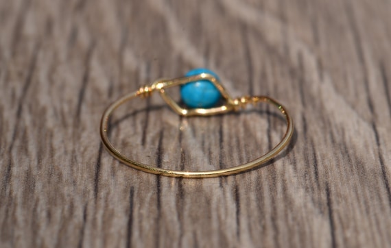 Thin handmade Yellow Gold Filled Stackable Ring - image 3