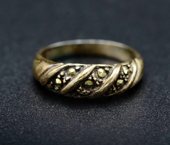 Vintage Sterling Silver and Marcasite Band