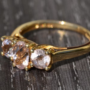 Checkerboard Cut Morganite Ring image 2