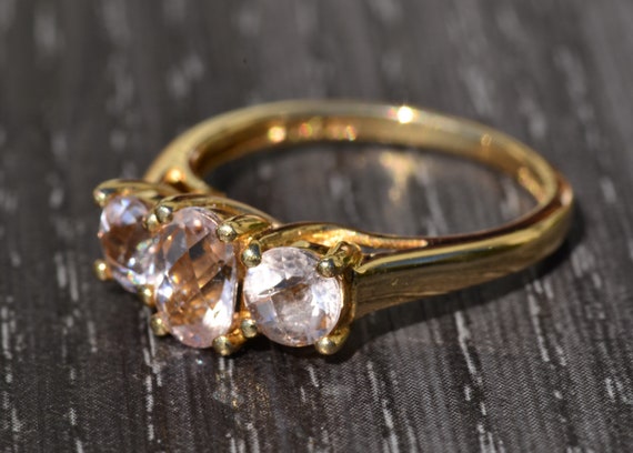 Checkerboard Cut Morganite Ring - image 2