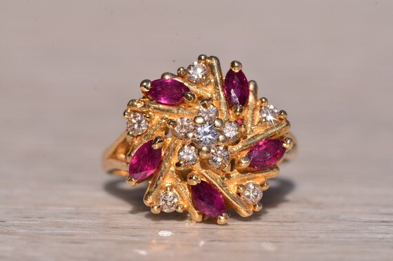 Ruby & Diamond Spiral Ring - image 6