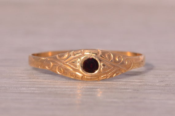 Childs Antique Garnet Ring in Yellow Gold - image 1