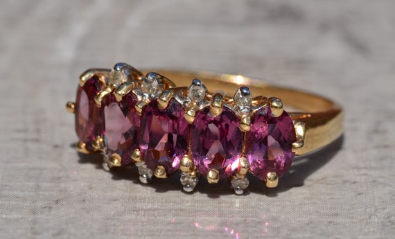 Pink Tourmaline and Diamond Ring - image 6