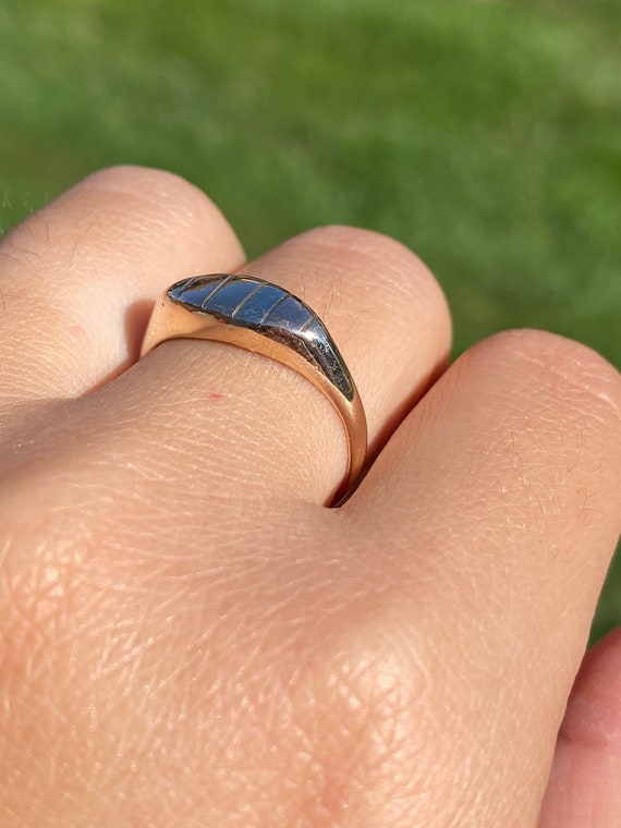 Retro or Mid Century Multicolor Gold Cocktail Ring - image 9