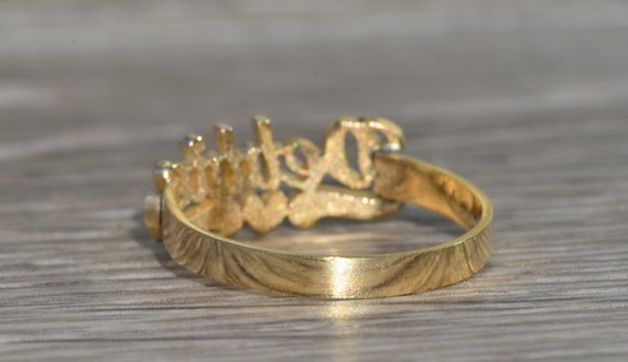 Ladies 14K Yellow Gold Debbie Name Ring - image 3