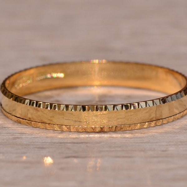 Yellow Gold Italian Made Faceted Band
