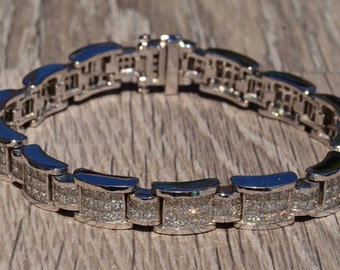 Gentleman's White Gold and Diamond Bracelet